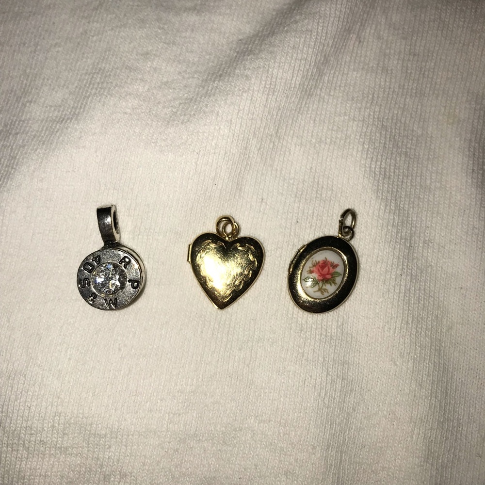 antique gold and silver charms/lockets